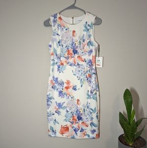 Floral Dress Calvin Klein sheath dress floral petite size 8